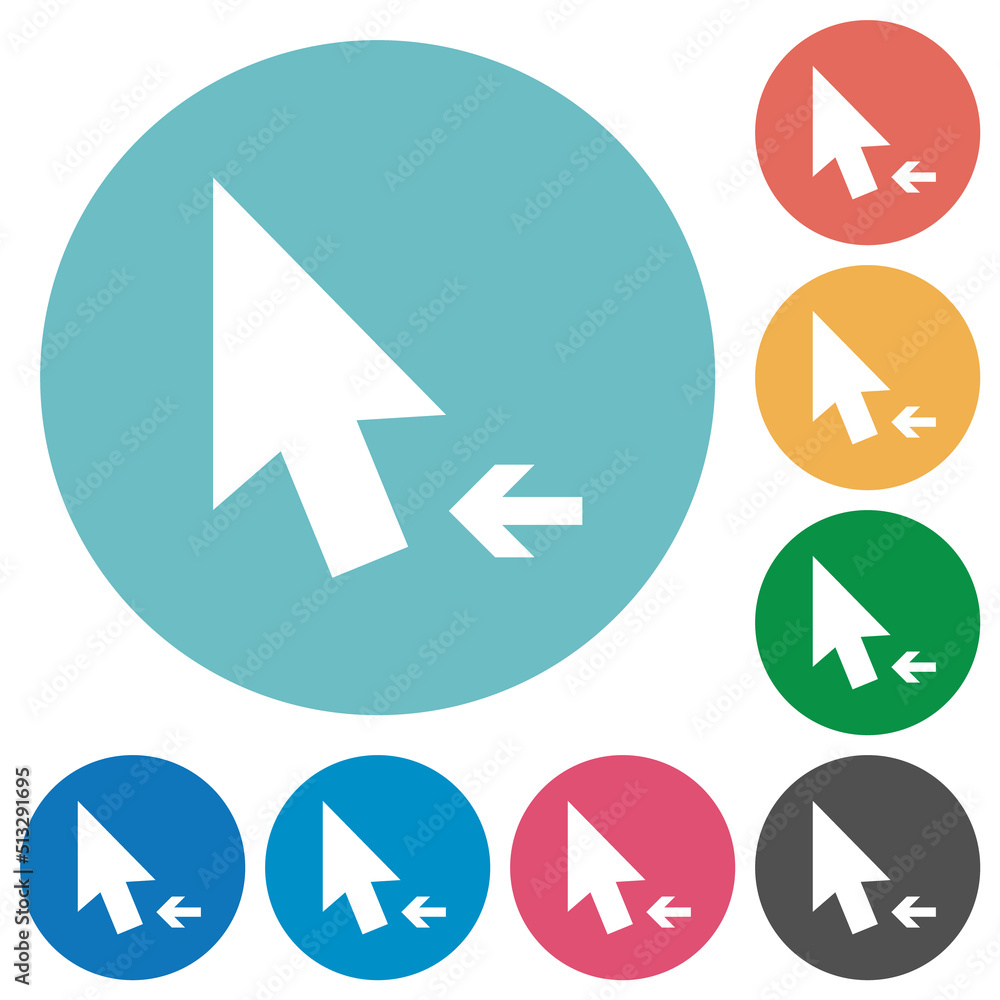 Arrow cursor left solid flat round icons Arrow cursor left solid flat round icons