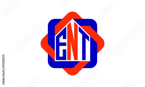 ENT three letter real estate logo with home icon logo design vector template | construction logo | housing logo | engineering logo | initial letter logo | minimalist logo | property logo |