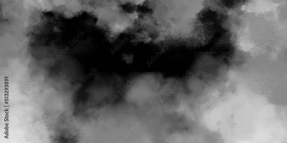 Abstract smoke texture frame over black background. Fog in the darkness. >< Abstract smoke texture frame over black background. Fog in the darkness. ><