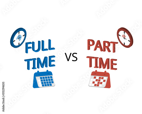 comparison of full time and part time employee photo