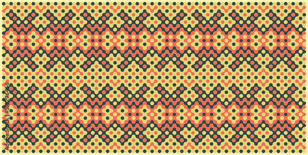 Multicolor truchet tiling connections illustration Multicolor truchet tiling connections illustration