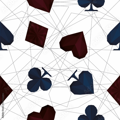 pattern seamless, print, card suits, geometric pattern for card suits, web, geometric lines, pattern, print, heart, tambourine, cross, spade, background, gambling, cards
