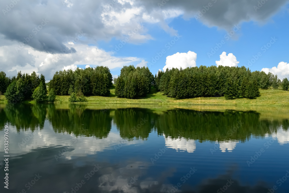 landscape with lake and trees