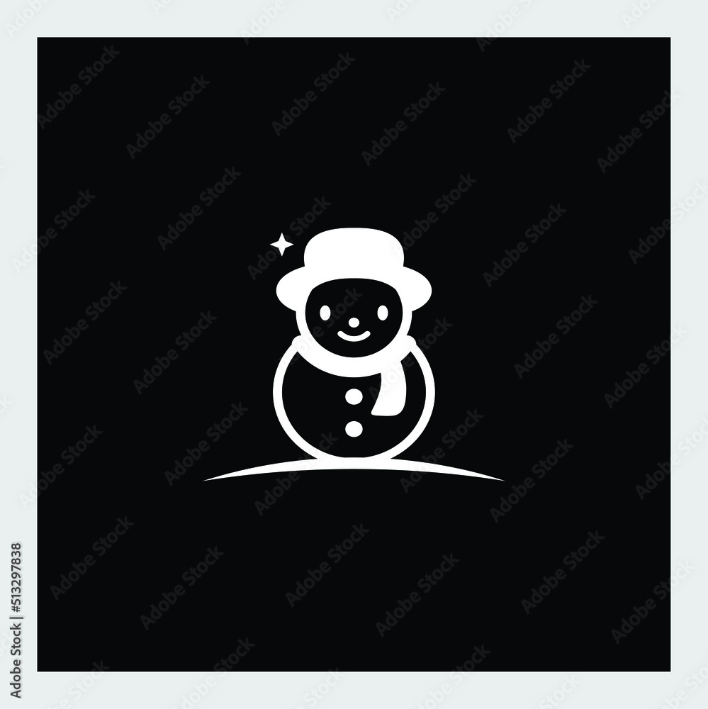 Fototapeta premium cute snowman logo design