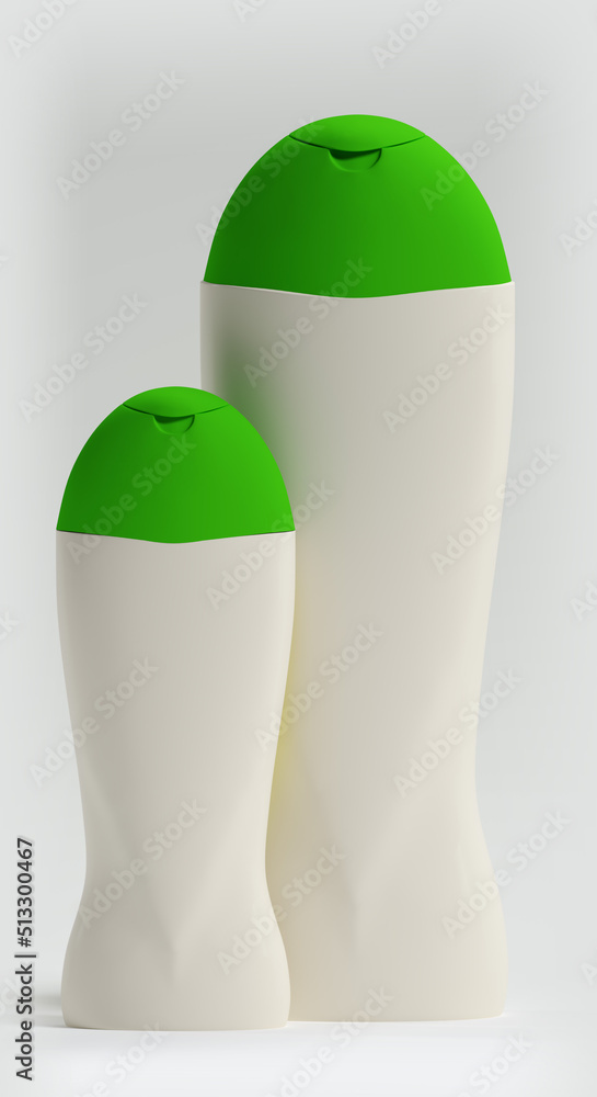 3d rendering, shampoo, care products, bottle on white background 3d rendering, shampoo, care products, bottle on white background