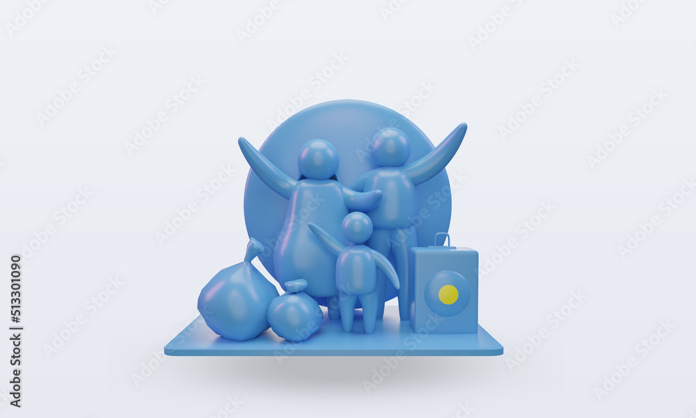 3d world refugee day Palau flag rendering front view 3d world refugee day Palau flag rendering front view