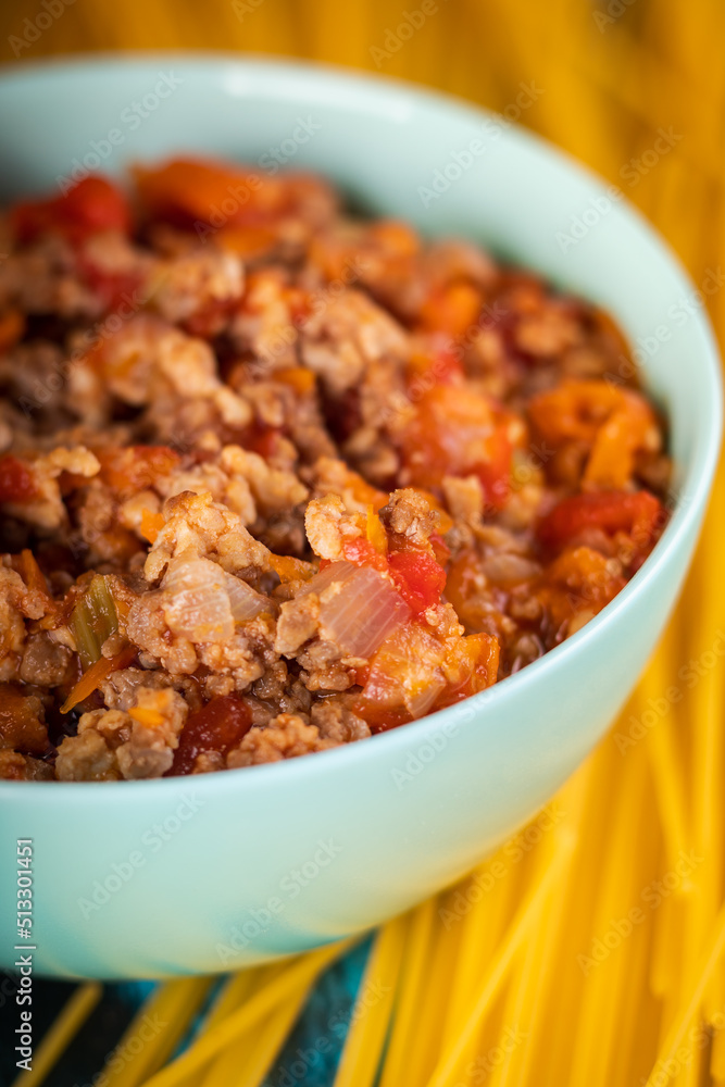 Spaghetti pasta with bolognese sauce. Homemade bolognese sauce Spaghetti pasta with bolognese sauce. Homemade bolognese sauce