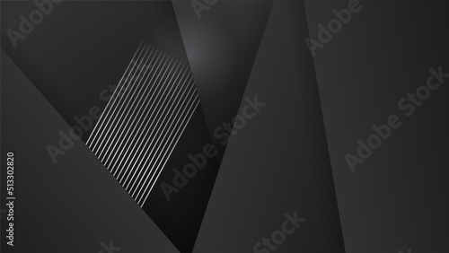 Abstract dark black background illustration with geometric graphic elements