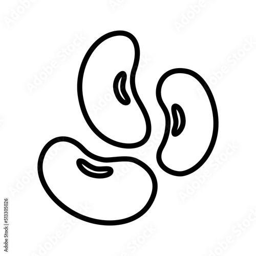 Kidney bean icon. Cooking ingredient. Pictogram isolated on a white background.