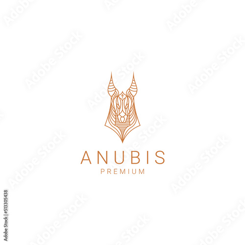 Anubis logo design icon template