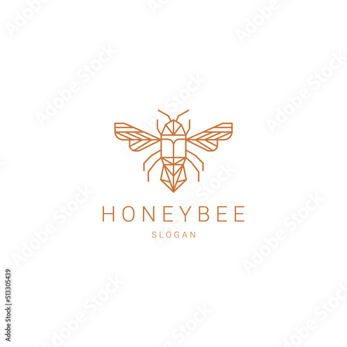 Honey Bee logo design icon template