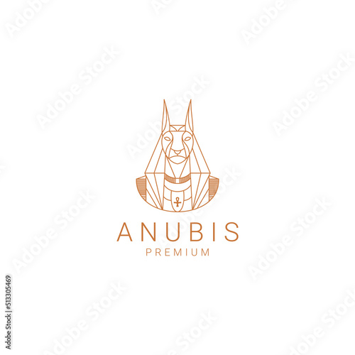 Anubis logo design icon template