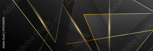 Luxury black and gold banner background