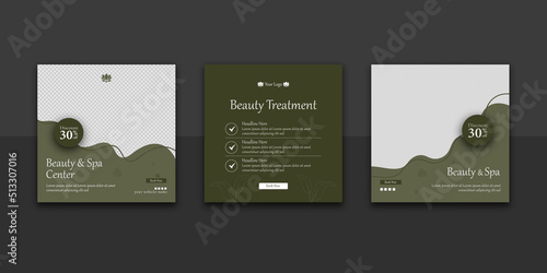 beauty and spa social media post template 
