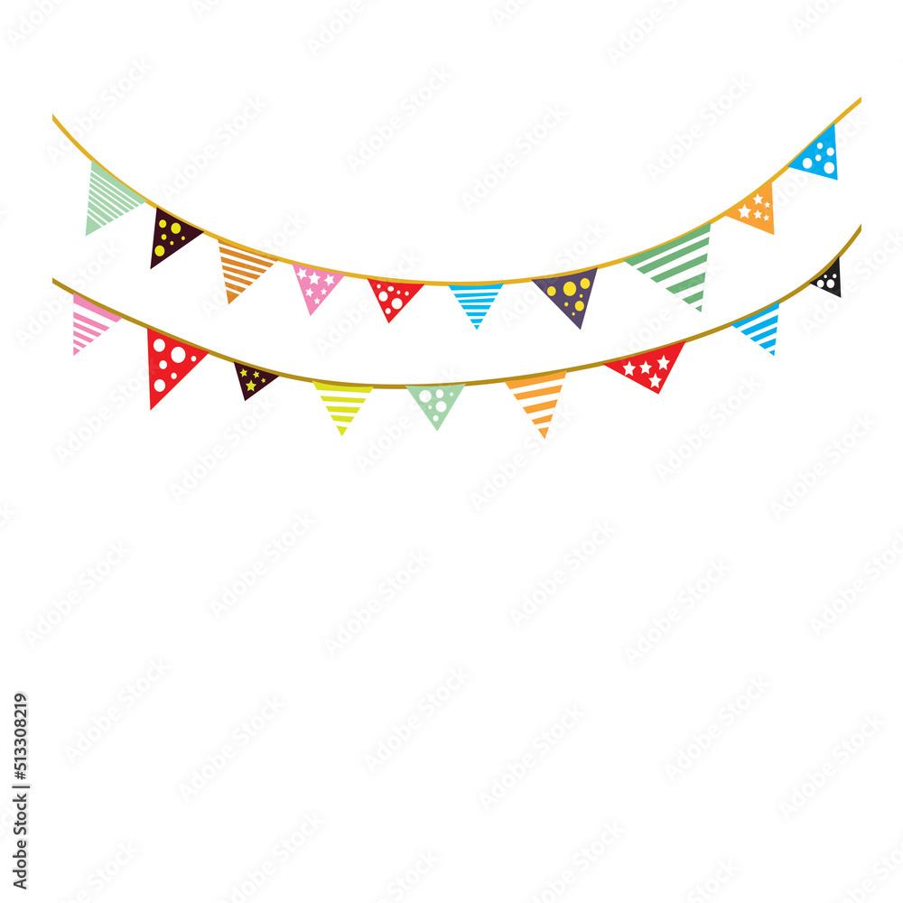 Obraz premium The fabric flag is a colorful flag pattern. There are different beautiful patterns. Used for birthdays, celebrations, special events