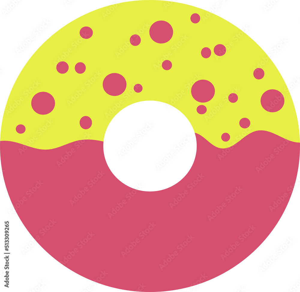 yellow pink donut with sprinkles isolated on a white background yellow pink donut with sprinkles isolated on a white background