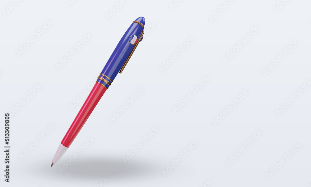 3d ballpoint France flag rendering left view 3d ballpoint France flag rendering left view