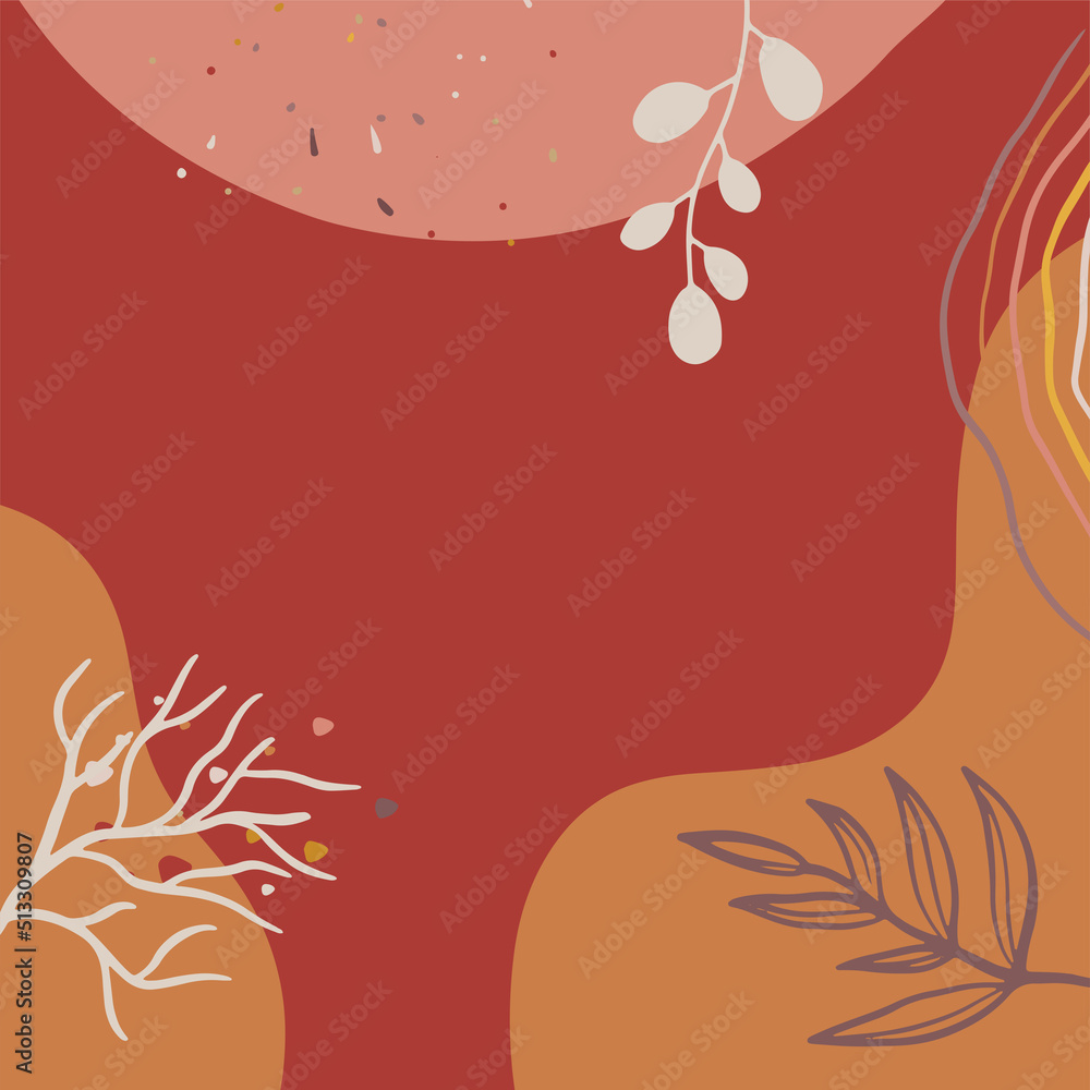 Square banner background of creative minimalist hand draw illustrations floral outline lily pastel beige Scandinavian simple abstract shape for wall decoration, postcard, brochure, and social media Square banner background of creative minimalist hand draw illustrations floral outline lily pastel beige Scandinavian simple abstract shape for wall decoration, postcard, brochure, and social media