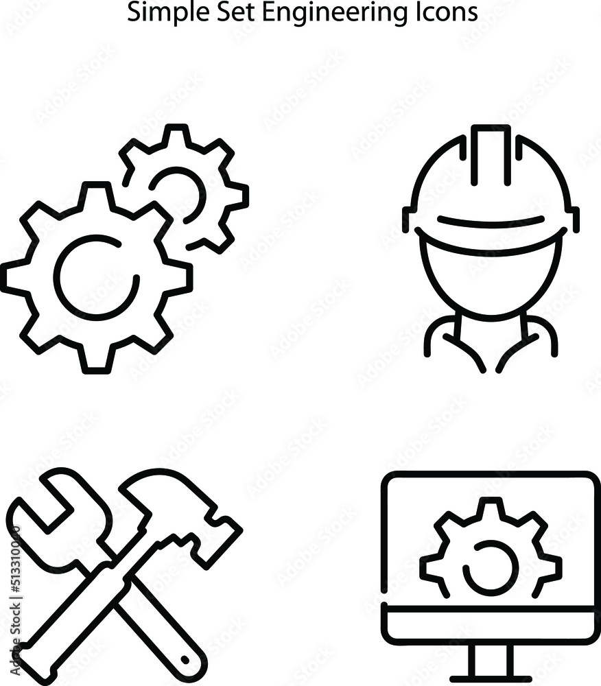 engineering icon isolated on white background from engineering collection. engineering icon thin line outline linear engineering symbol for logo, web, app, UI. engineering icon isolated on white background from engineering collection. engineering icon thin line outline linear engineering symbol for logo, web, app, UI.