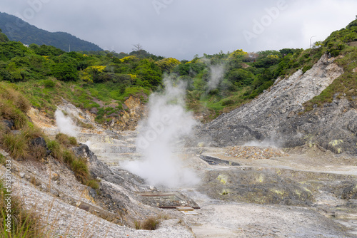 Huangxi hot spring recreation area in Yangmingshan national park of Taiwan