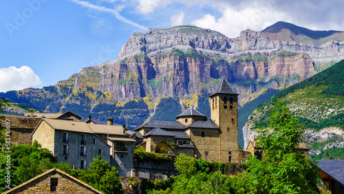 Mountain village in the Ordesa Valley of the Spanish Pyrenees, called Torla.