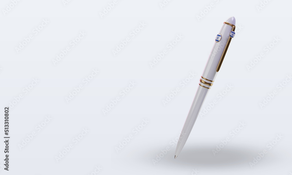 Naklejka premium 3d ballpoint Israel flag rendering right view