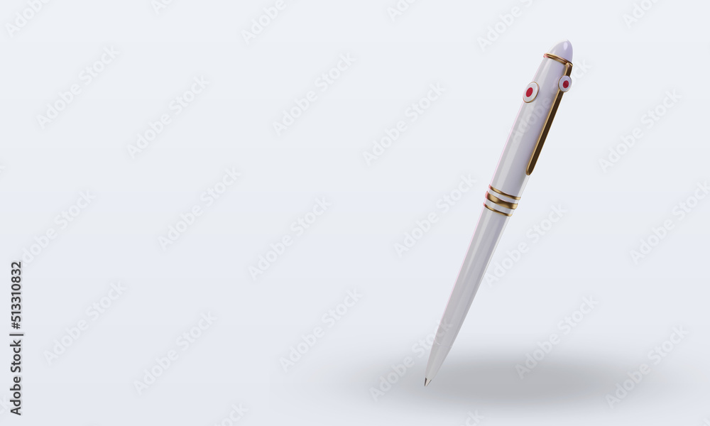 3d ballpoint Japan flag rendering right view 3d ballpoint Japan flag rendering right view