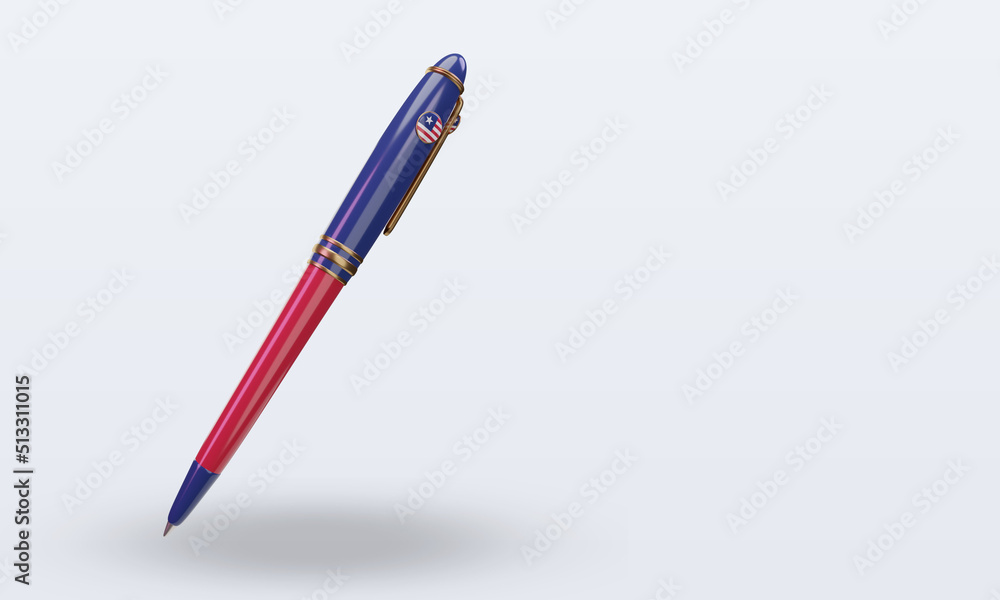 3d ballpoint Liberia flag rendering left view 3d ballpoint Liberia flag rendering left view