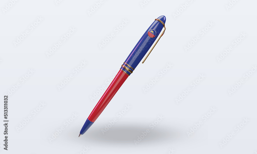 3d ballpoint Liechtenstein flag rendering front view 3d ballpoint Liechtenstein flag rendering front view
