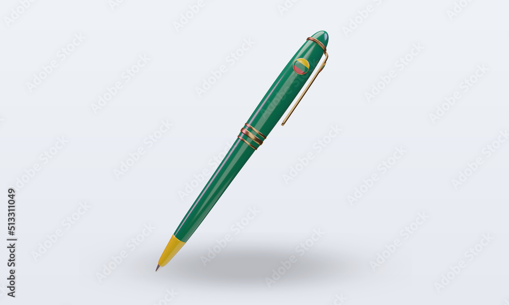 3d ballpoint Lithuania flag rendering front view 3d ballpoint Lithuania flag rendering front view