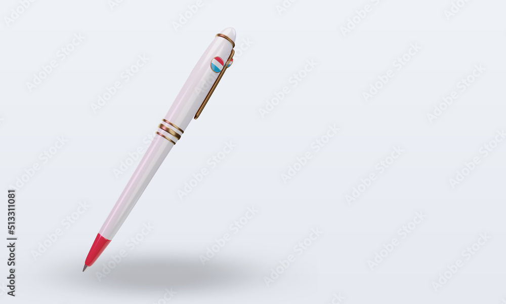 3d ballpoint Luxembourg flag rendering left view 3d ballpoint Luxembourg flag rendering left view