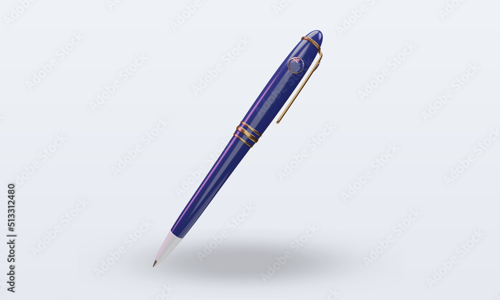 3d ballpoint New Zealand flag rendering front view 3d ballpoint New Zealand flag rendering front view