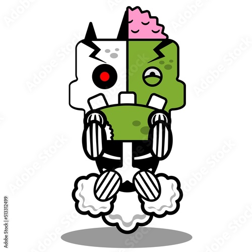 cartoon character costume vector illustration
zombie bone mascot rocket fart