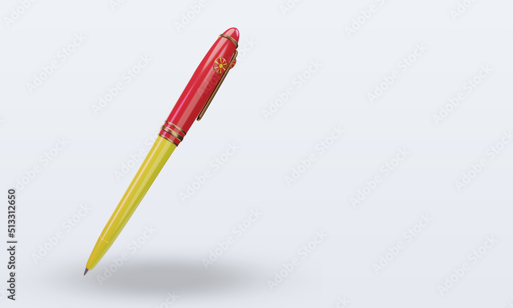 3d ballpoint North Macedonia flag rendering left view