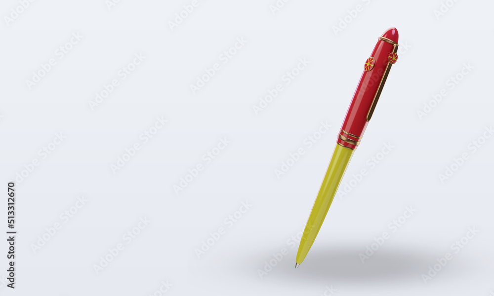 3d ballpoint North Macedonia flag rendering right view