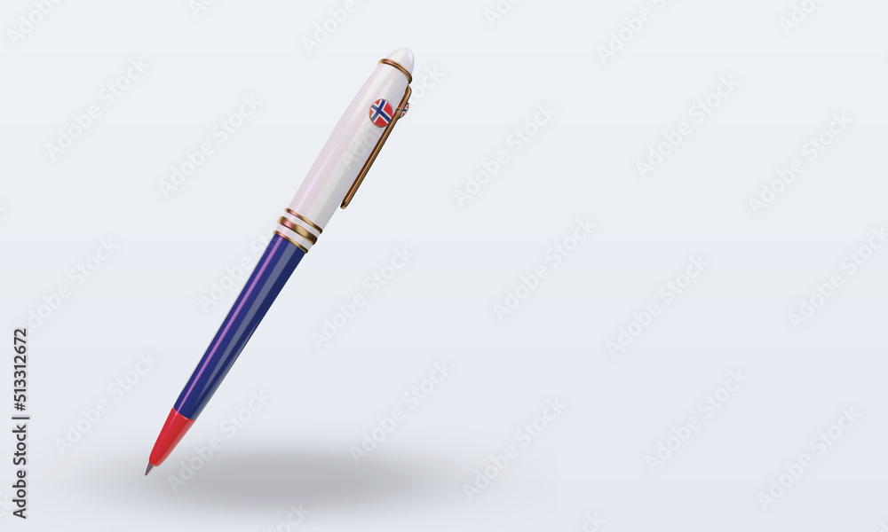 3d ballpoint Norway flag rendering left view 3d ballpoint Norway flag rendering left view