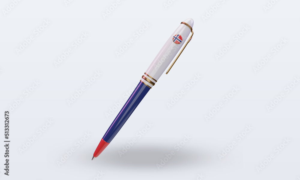 3d ballpoint Norway flag rendering front view