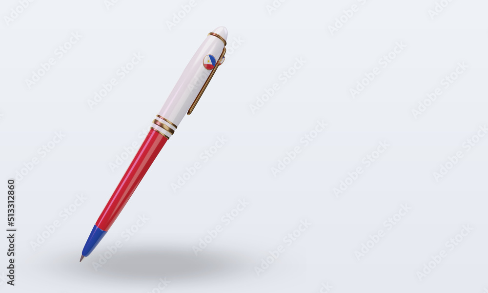3d ballpoint Philippines flag rendering left view 3d ballpoint Philippines flag rendering left view