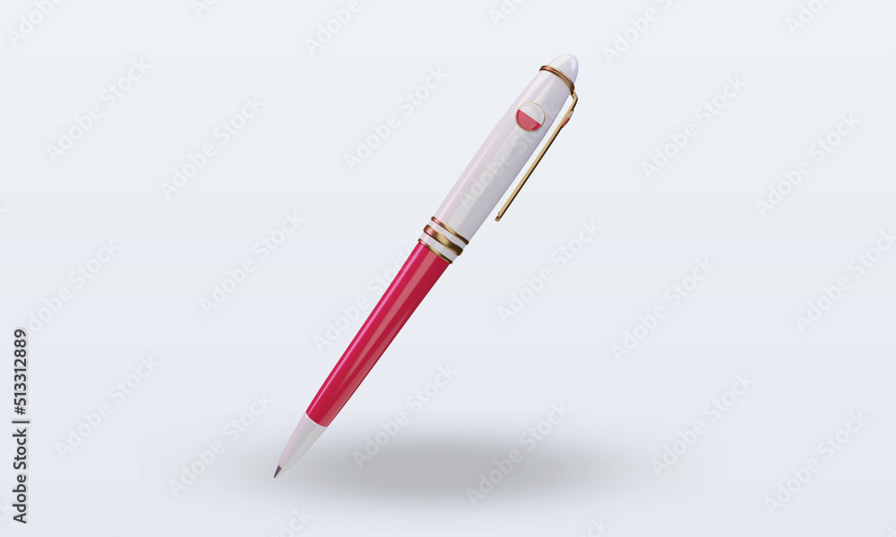 3d ballpoint Poland flag rendering front view 3d ballpoint Poland flag rendering front view