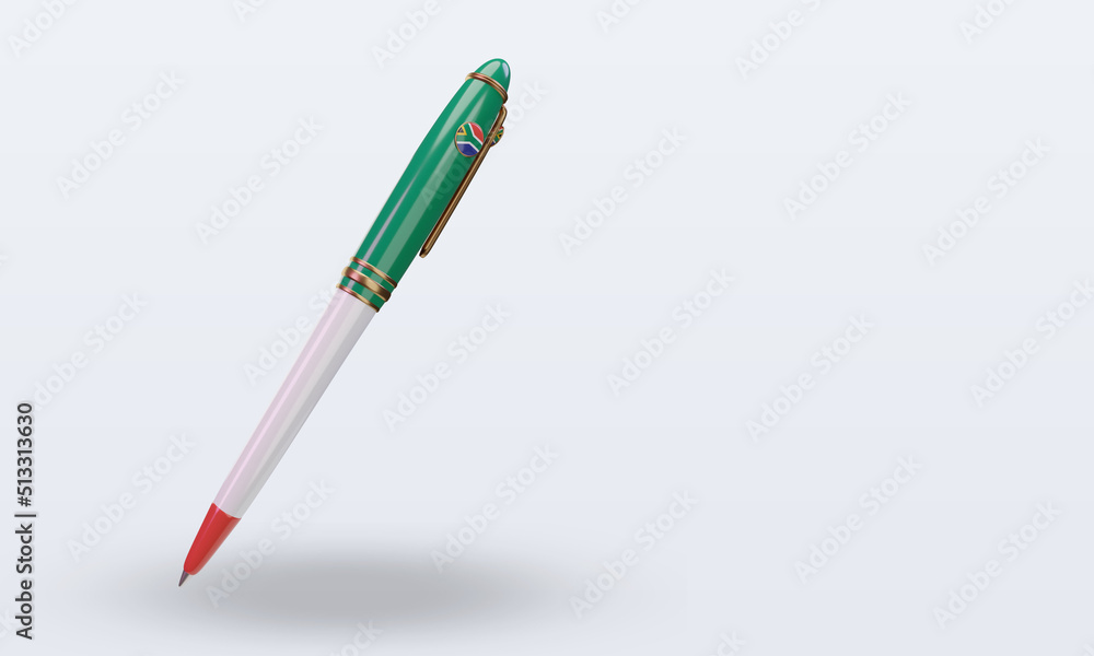 3d ballpoint South Africa flag rendering left view 3d ballpoint South Africa flag rendering left view