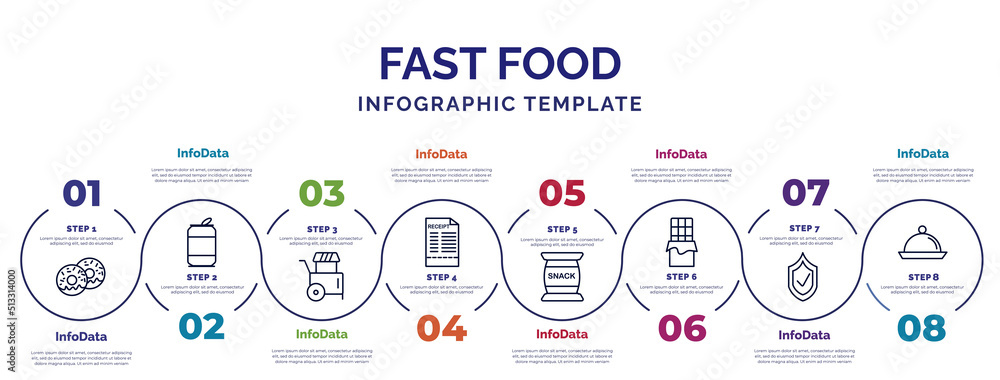 infographic template with icons and 8 options or steps. infographic for ...
