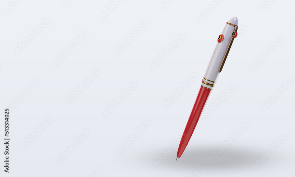 3d ballpoint Timor Leste flag rendering right view 3d ballpoint Timor Leste flag rendering right view