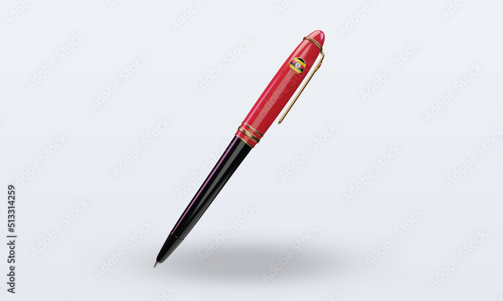 3d ballpoint Uganda flag rendering front view 3d ballpoint Uganda flag rendering front view