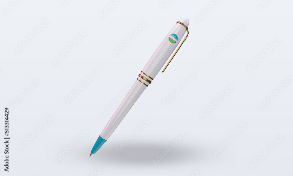 3d ballpoint Uzbekistan flag rendering front view 3d ballpoint Uzbekistan flag rendering front view