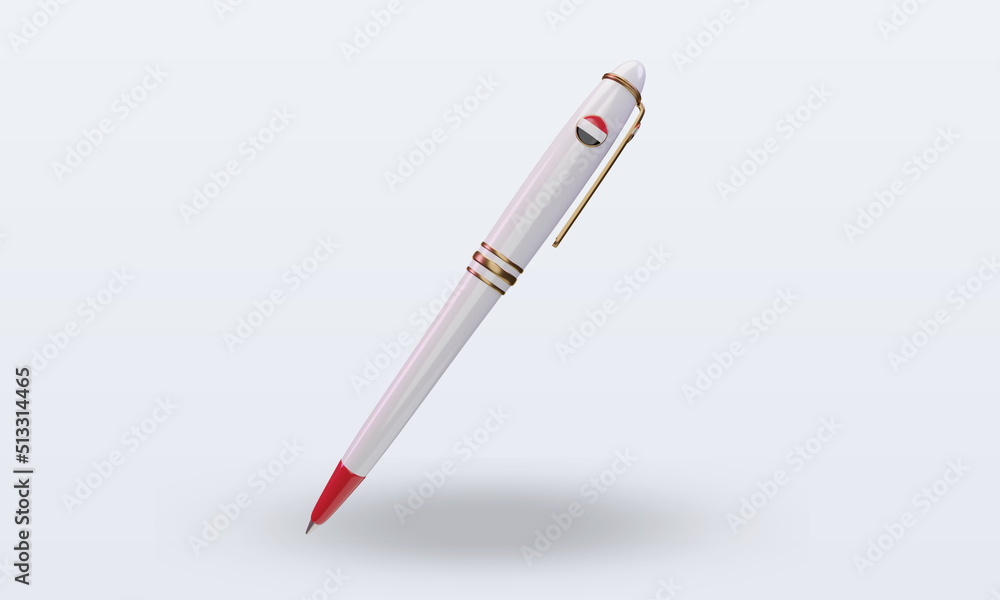 3d ballpoint Yemen flag rendering front view 3d ballpoint Yemen flag rendering front view