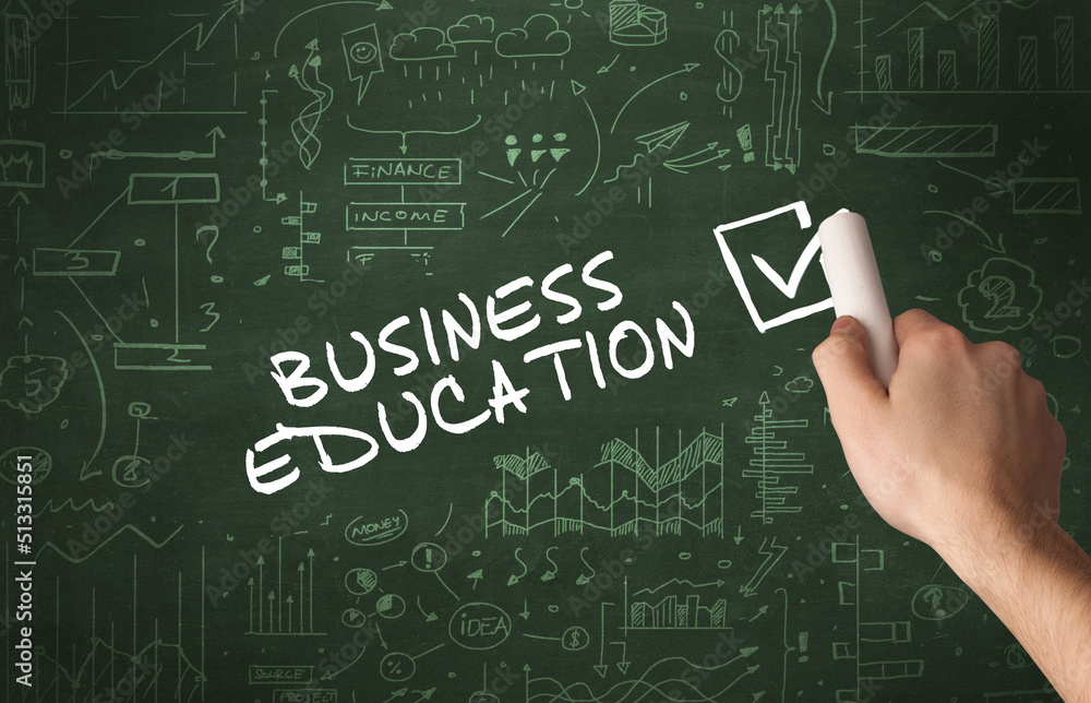Hand drawing new business concept Hand drawing new business concept