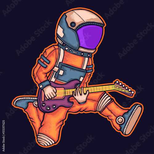 astronaut playing guitar