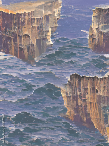 painting cliffs at the ocean