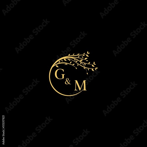 GM nature theme logo initial concept with high quality logo design