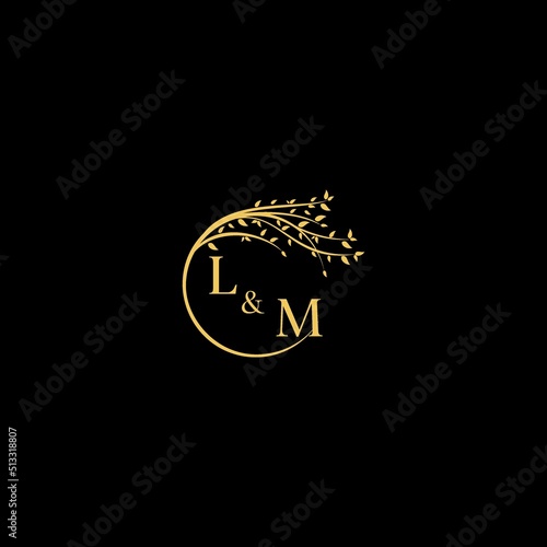 LM nature theme logo initial concept with high quality logo design